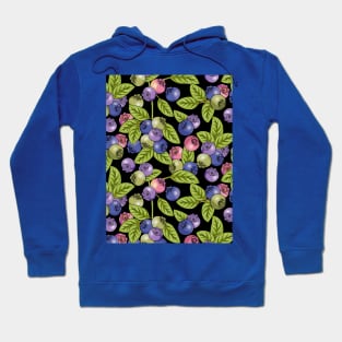 Blueberries On Black Hoodie